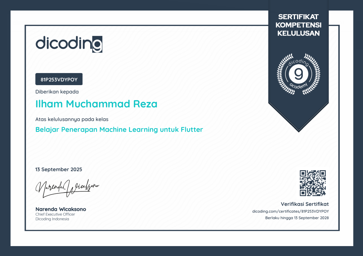 Belajar Penerapan Machine Learning untuk Flutter